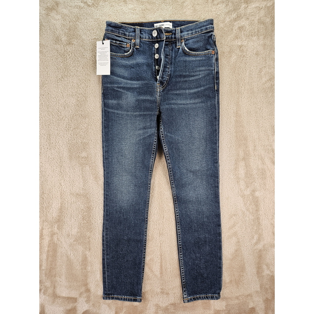 NWT RE/DONE Originals High Rise Ankle Crop Jeans Denim Women's Size 25 - Picture 3 of 10